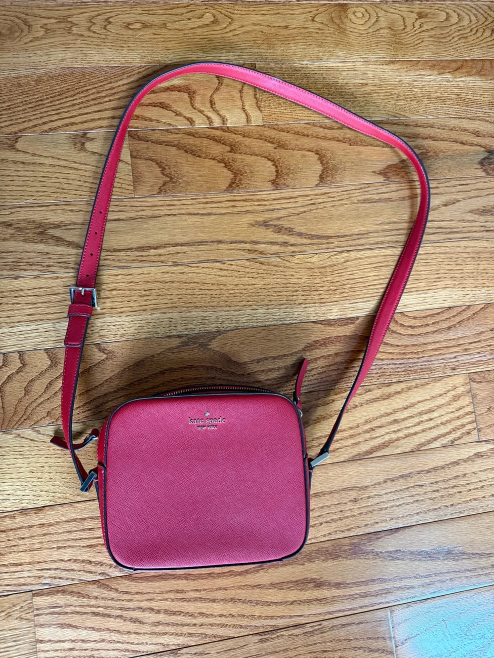 Kate Spade New York Red Leather Crossbody Camera Bag